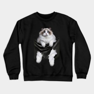 Ragdoll Cat Indside Pocket, Ragdoll Cats, Cat Lover Crewneck Sweatshirt